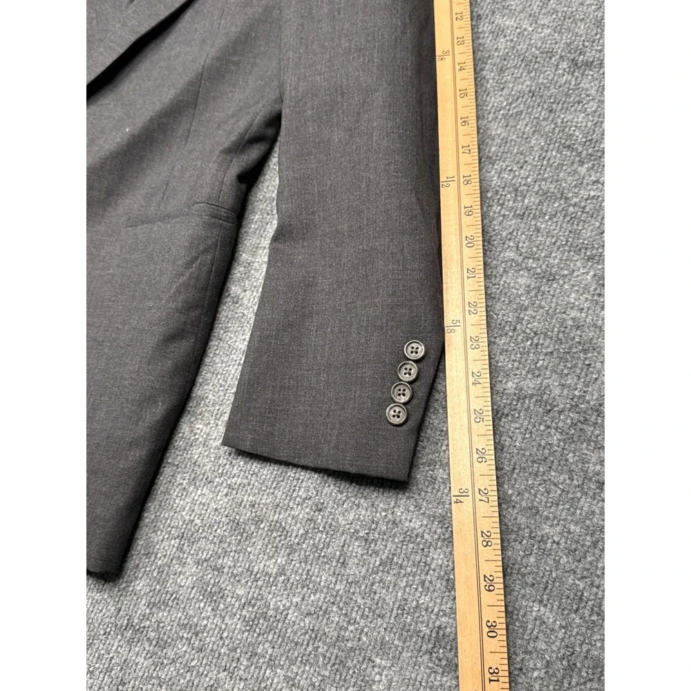 Nordstrom Blazer Men 42R Charcoal Grey Good Tailored Two Button Made in USA‎
